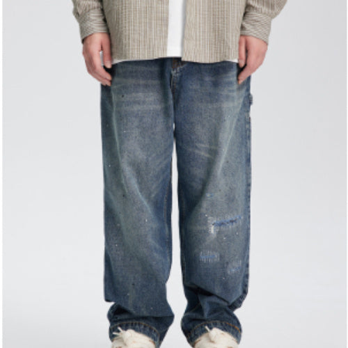 Spring New Versatile Loose Straight Washed Jeans